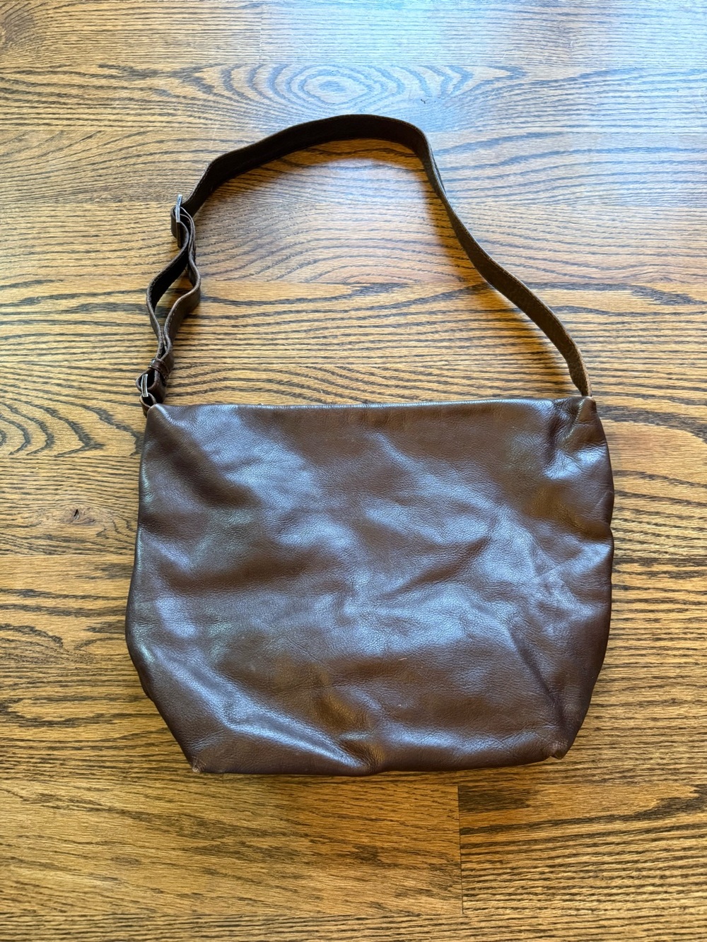 Genuine Leather Slouchy Crossbody Shoulder Bag
